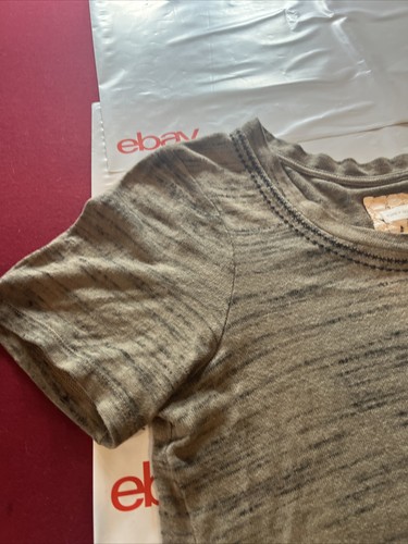 Anthropologie Pure + Good Green SHIRT Short sleeve cotton black Stitch Neck Tuni - Picture 3 of 15