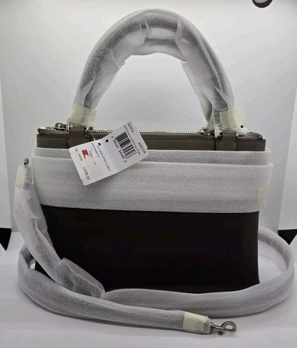 NWT CoachColorblock Leather Mini Borough 32503 Oxblood/Olive Gray/Silver $378 - Picture 2 of 6
