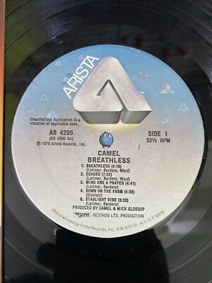 Camel Lp Breathless 1978 V. G+ Original Press | eBay