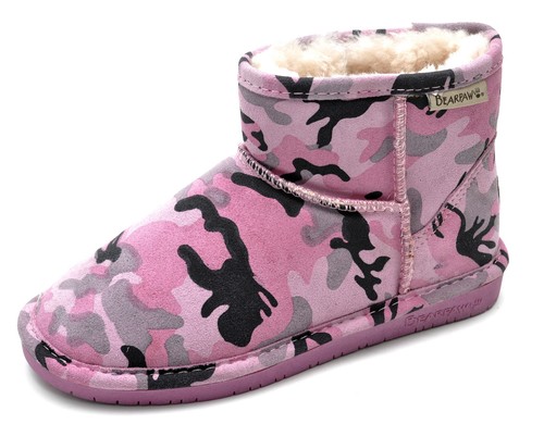 Bearpaw DEMI Pink Camo Suede Leather 