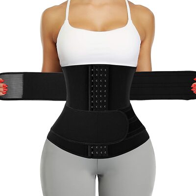 KIWI RATA Neoprene Sauna Waist Trainer Corset Sweat Belt Black Size 2X 