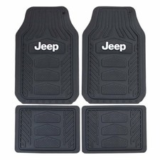 4pc Jeep Weatherpro Black Car Truck Suv Heavy Duty All Weather Rubber Floor Mats