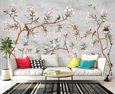 3D Flower Branch ZHUA15238 Wallpaper Wall Murals Removable Self-adhesive Amy