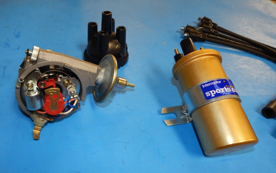 Complete 25d Electronic Distributor Lucas Coil Plug Wire Set Triumph