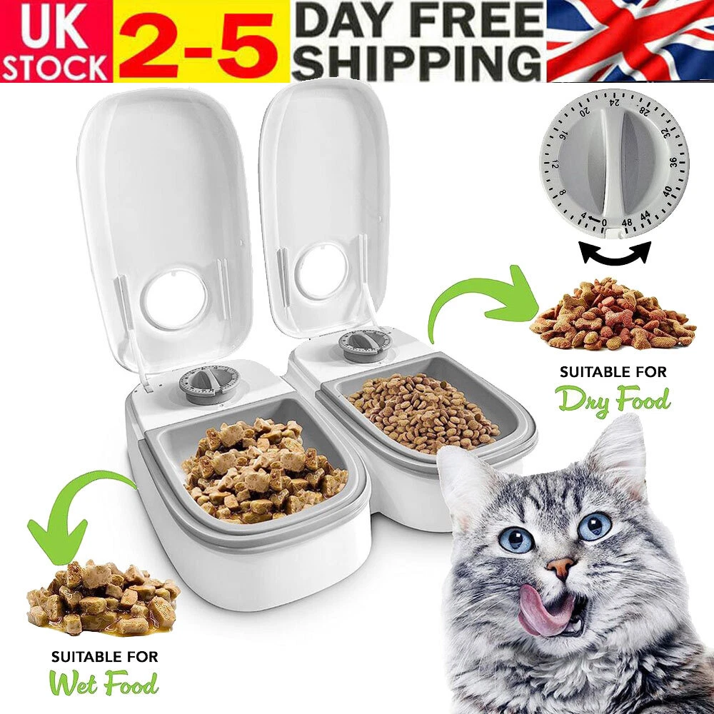 Cat Food Dispenser Timer Bowl Auto Feeder Automatic Pet Feeder
