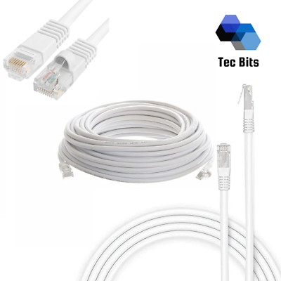 CAT6 RJ45 ETHERNET NETZWERK HIGH SPEED LAN PATCHKABEL 1M bis 50M GROSSHANDEL WEISS