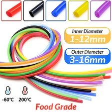 1M Food Grade Silicone Tube Flexible Tubing Hose Pipe Soft Rubber 1/2/3/4/5-12mm