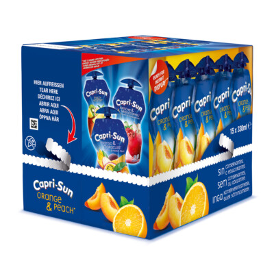 Capri Sun Orange und Peach Erfrischungsgetränk 330ml 15er Pack