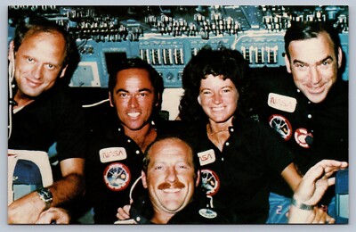 Postcard NASA Space Shuttle Challenger STS-7 Onboard Crew Scene