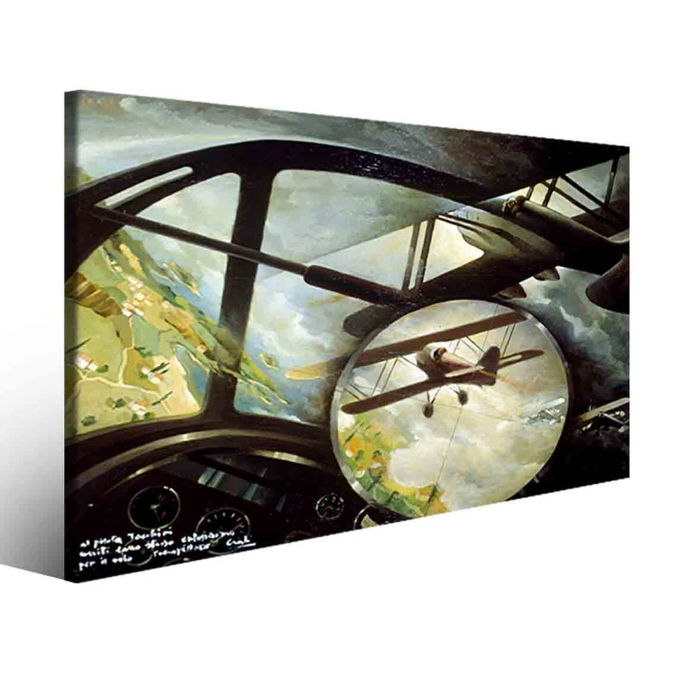 ITALIAN_MODERN_ART_2009 Stampa su tela canvas Tullio Crali Aerocaccia II quadro moderno