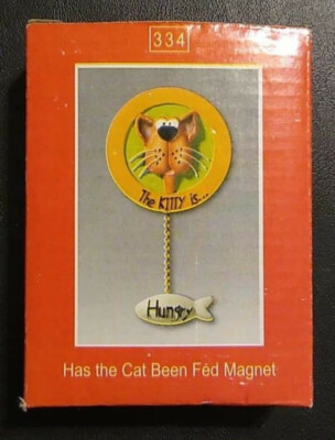 Has the Cat Been Fed Magnet - Red Apple Collection - Kitty Is...Hungry/Full NEW!