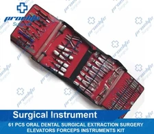 61 PCS ORAL DENTAL SURGICAL EXTRACTION SURGERY ELEVATORS FORCEPS INSTRUMENTS KIt
