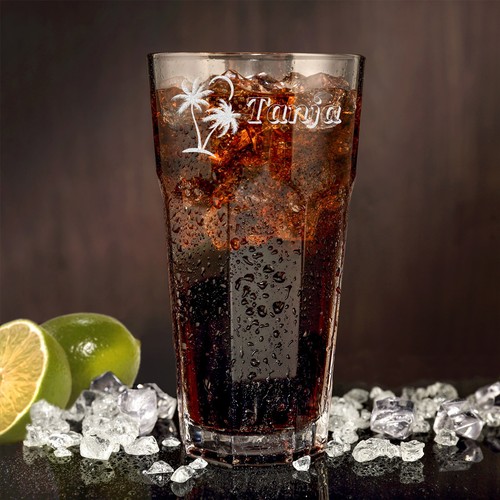 Long Verre à Boire Avec Gravure Souhaitée Motif Séjour Sous Palmiers Geburtstag - Bild 2 von 3
