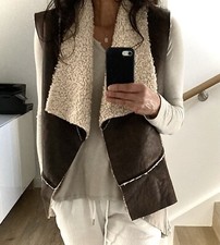 Weste Lederimitat 36 38 40 Braun NEU Jacke Weste Webpelz