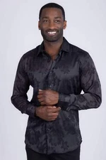 BARABAS Men's Floral Stretch Button Down Long Sleeve Shirt 4B36