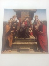 1958 Masterpiece Painting Colour Print Raphael Madonna & Child with Saints 1505