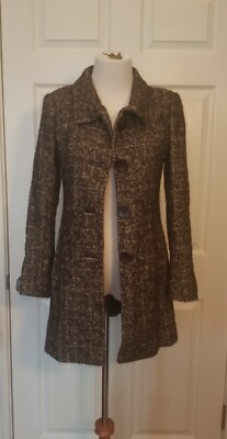 Via Spiga brown nubby tweed topper jacket Size
