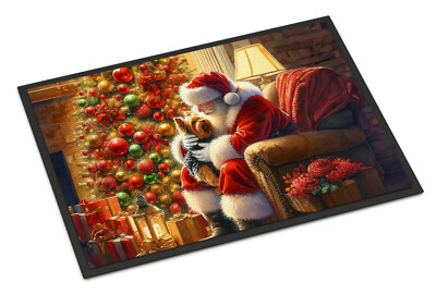 Yorkie II Moments With Santa Doormat