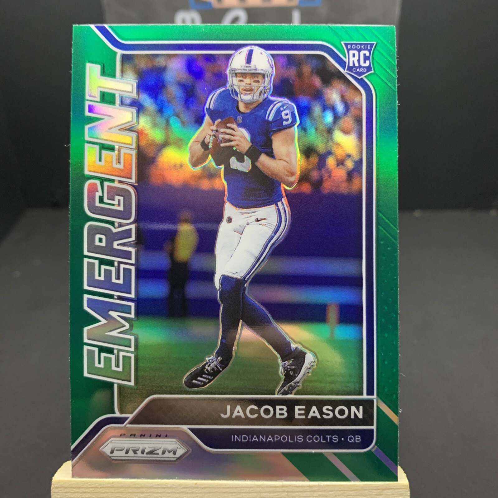 2020 Panini Prizm Football Jacob Eason Green Prizm Emergent Rookie #13 Colts