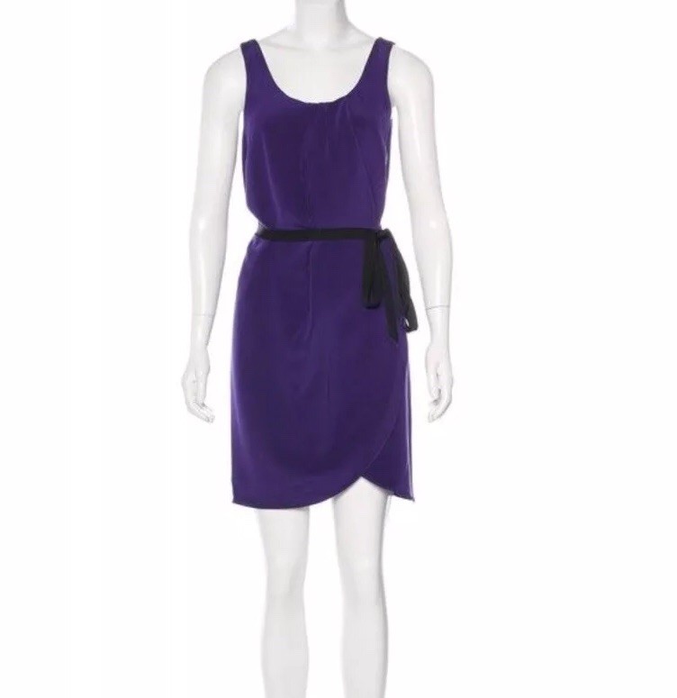 purple alexander wang dress Alexander Wang Women's Size 0 Purple Wrap Tie Cocktail Dress