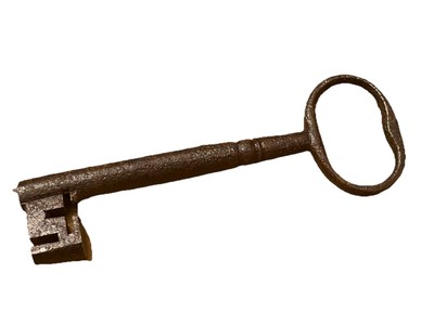 Vintage Skeleton Key Authentic Hollow Metal  Cabinet Chest Lock Key 3 1/4 Inch