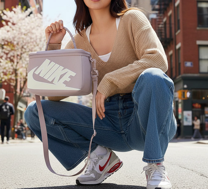 Nike Mini Shoebox CrossBody Bag Unisex Sports Casual Bag Purple