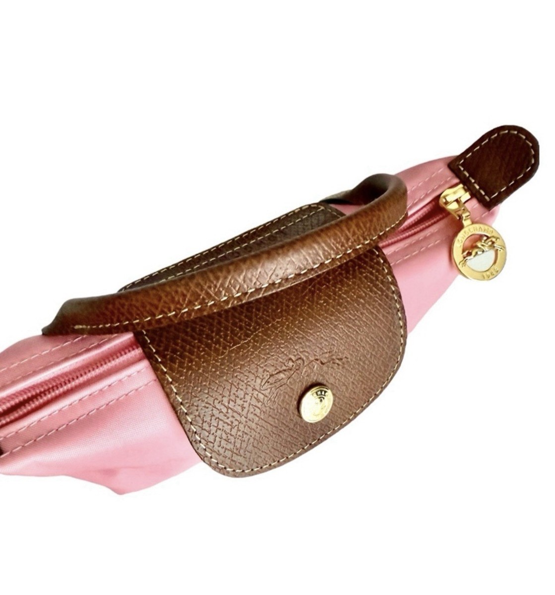Longchamp Le Pliage Marshmallow Pink Mini Pouch Handle