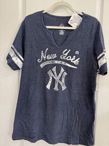 New York Yankees T Shirt Women’s 1X Blue Cotton NEW With Tags - Picture 1 of 3