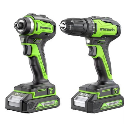 Greenworks POWERALL 24V Cordless Brushless Drill/Driver with (2) 2.0Ah Batteries