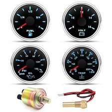 4 Gauges Set - Fuel Level Gauge, Water Temper...