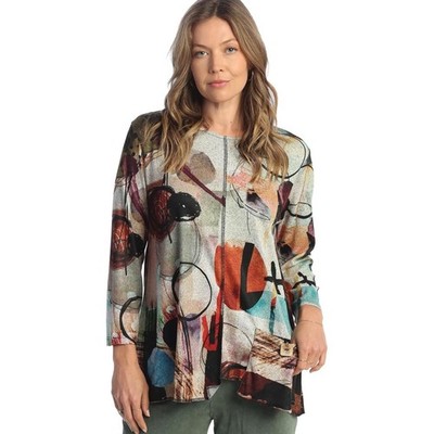 Jess & Jane Medium ''Toscana'' Tunic Top Women's Long Sleeve Pocket NWT