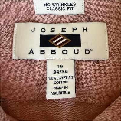 Joseph Abboud Pink No Wrinkles Classic Fit Egyptian Cotton Dress Shirt 16 34/35