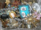 Vintage Costume Jewelry Lot Wear Resell Pin Brooch Cameo JJ Mens Bracelet 2 LB +