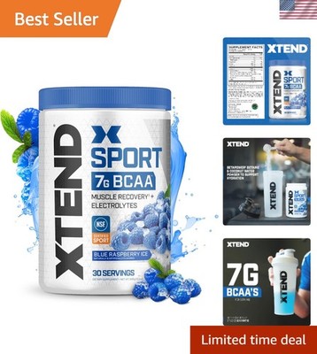 XTEND BCAA Powder - Sugar-Free Blue Raspberry Ice for Ultimate Recovery, 30 S...