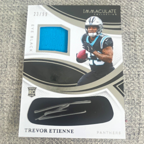 Panini 2025 Immaculate Trevor Etienne Panthers Eye Black Jersey Auto RC /99