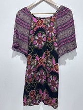 Farm Rio Women’s Floral Patterned Mini Dress with Sheer Sleeves Size S/P