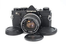   Near MINT  Olympus OM-1 MD Black 35mm Film Camera F.Zuiko 50mm f/1.8 Lens Japan