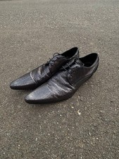 Men 9.5US Vhtf Dolce&Gabbana Enamel Lamé Leather Shoes Dress Vintage Luxury ITA