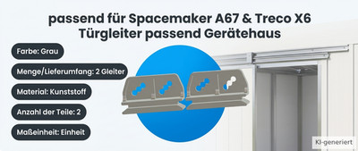 Türgleiter passend für Spacemaker A67 & Treco X6 2er Set Schiebetür Gerätehaus