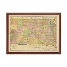 Old Map of South Dakota 1909 - Vintage South Dakota Art