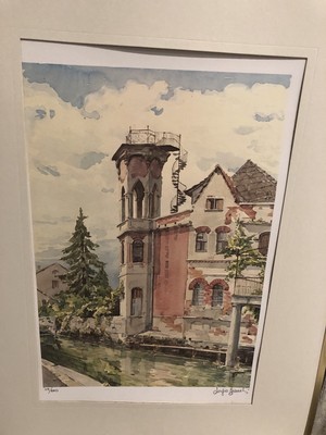 Sergio Franchi Artist Painting Print 1982 Called Villa Angelica/One owner
