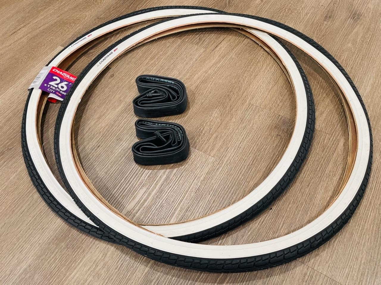 26" x 1 3/8 Bicycle White Wall Tires + (2) Inner Tubes Bicycle NEW* 26x1-3/8