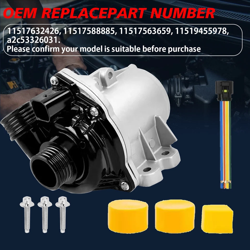 Electric Water Pump For 2007-2016 BMW 535i 335i 335is 135i 740i 640i 11517632426 - Image 2 of 4