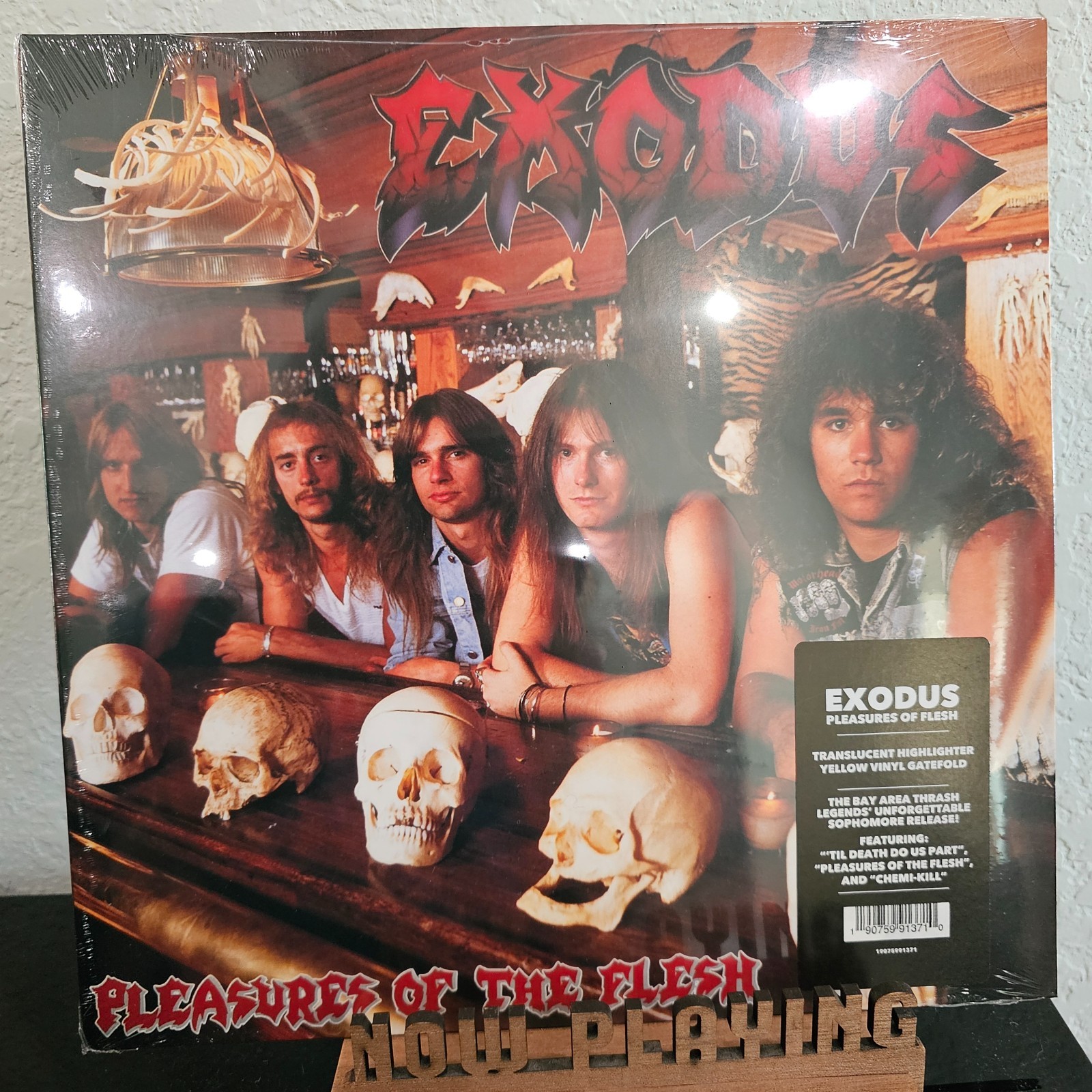 EXODUS - Pleasures of the Flesh YELLOW Vinyl LP [NEW/SEALED *Split, Creases, +]