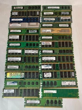 Lot of 27 misc DDR2 DDR1 Desktop Memory Modules - Used