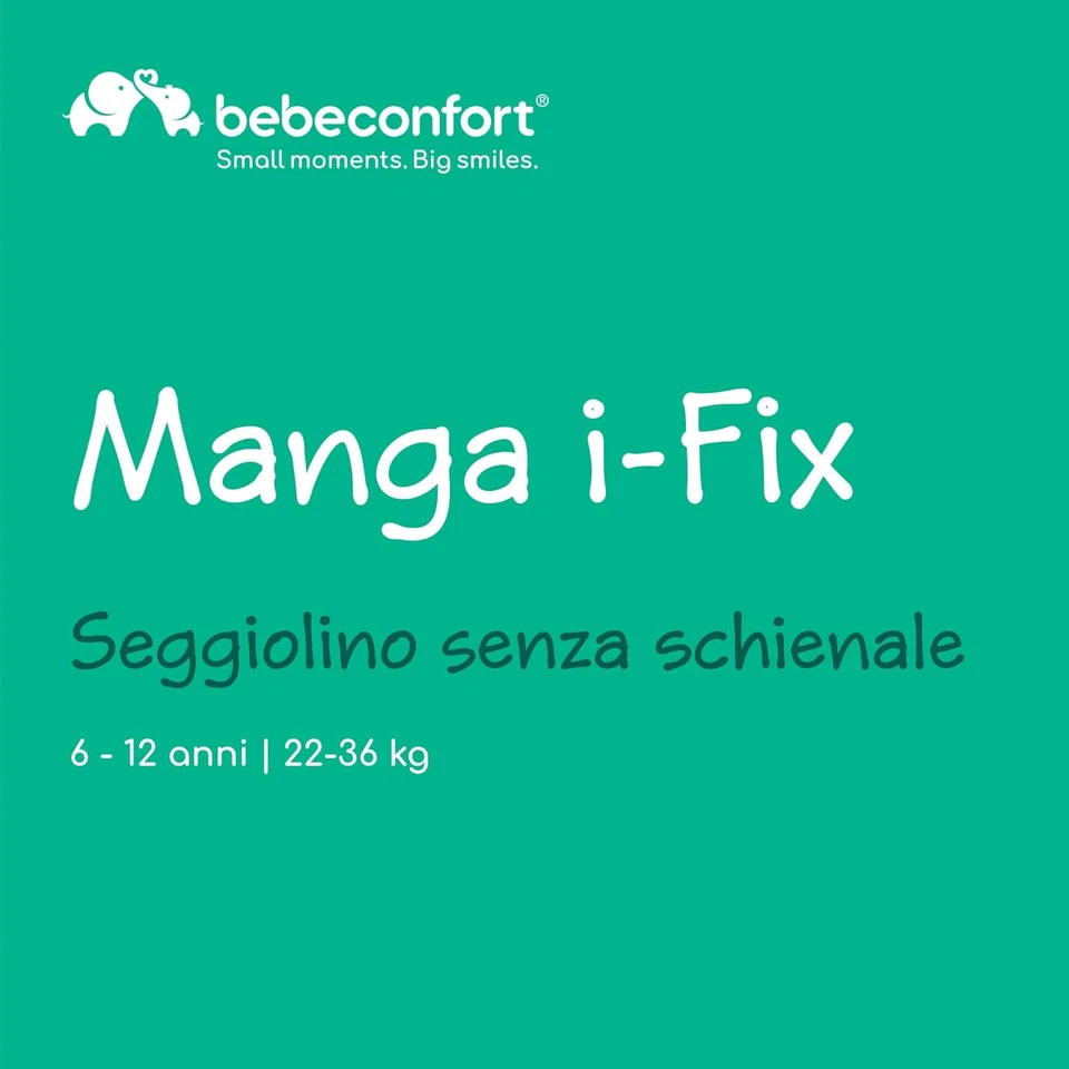 Manga I-Fix Rialzo Auto per Bambini, Seduta Auto Bambini, Seggiolino Auto Isofix - Immagine 2 di 4