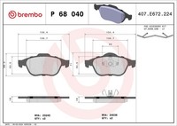 Brembo Bremsbelagsatz, Scheibenbremse P 68 040 FüR Renault