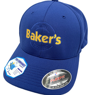 Bakers Drive Thru Hat Sz Fitted L/XL Blue Established Embroidered On Front