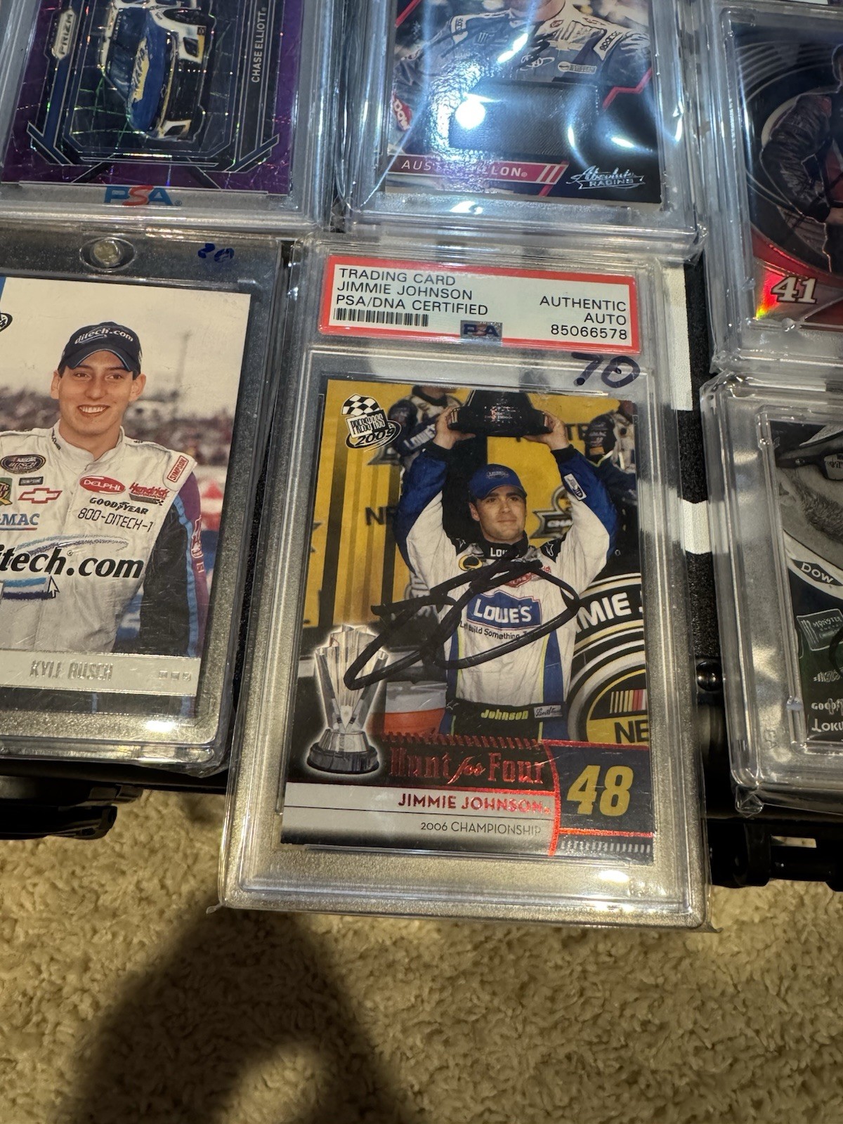 NASCAR Trading Card lot Jimmie Johnson Kyle Busch Auto Dillon Booklet PSA Racing view 2