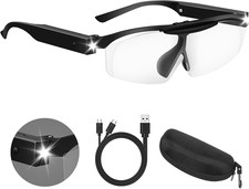 200 Magnifying Glasses with Light, Rechargeable LED Lighted Magnifying Eyewear,